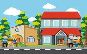 People Sitting Front House Illustration Stock Vector (Royalty Free)  545884660 | Shutterstock